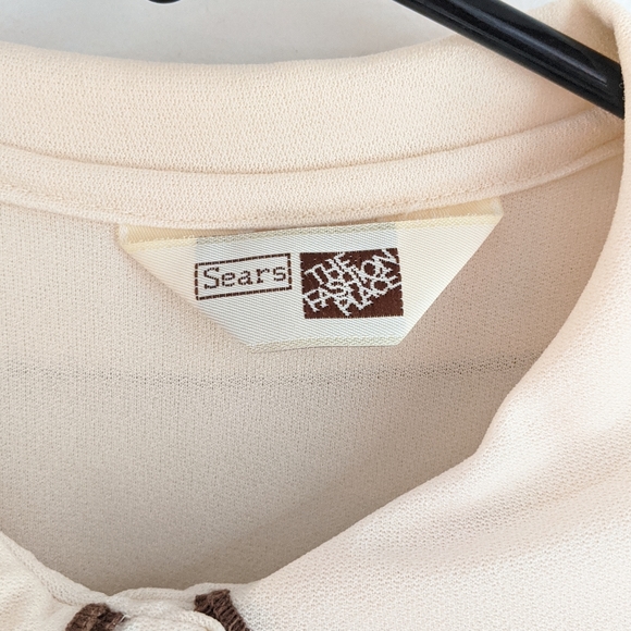 Vtg 70s/80s Brown/Cream Frilled Ruffled Boho Dress - Picture 12 of 12